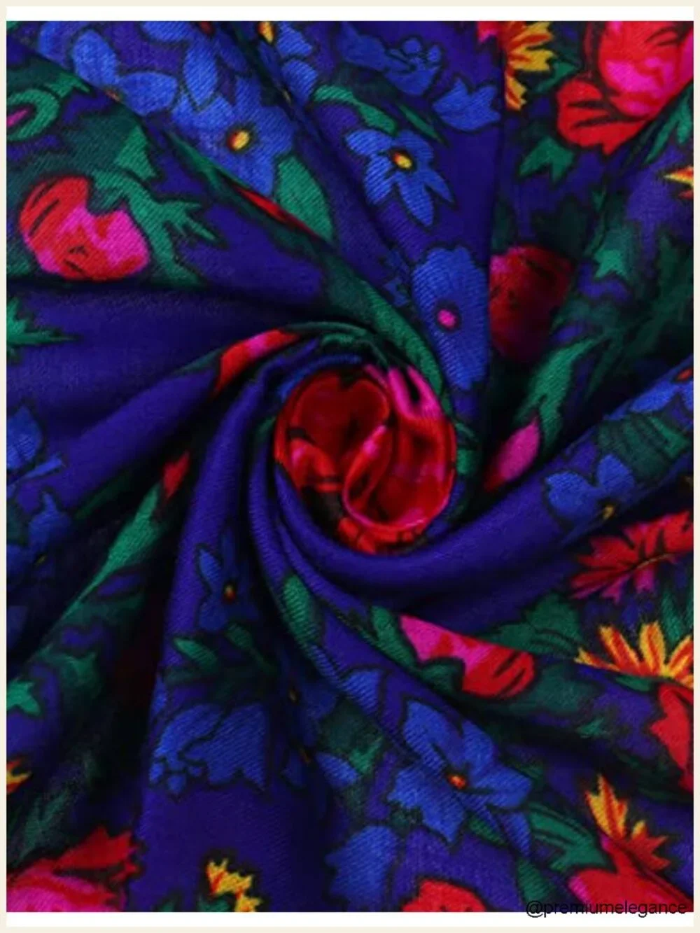 Square Floral Print Acrylic Head Scarf Bandana Babushka Silk-Like Shawl for